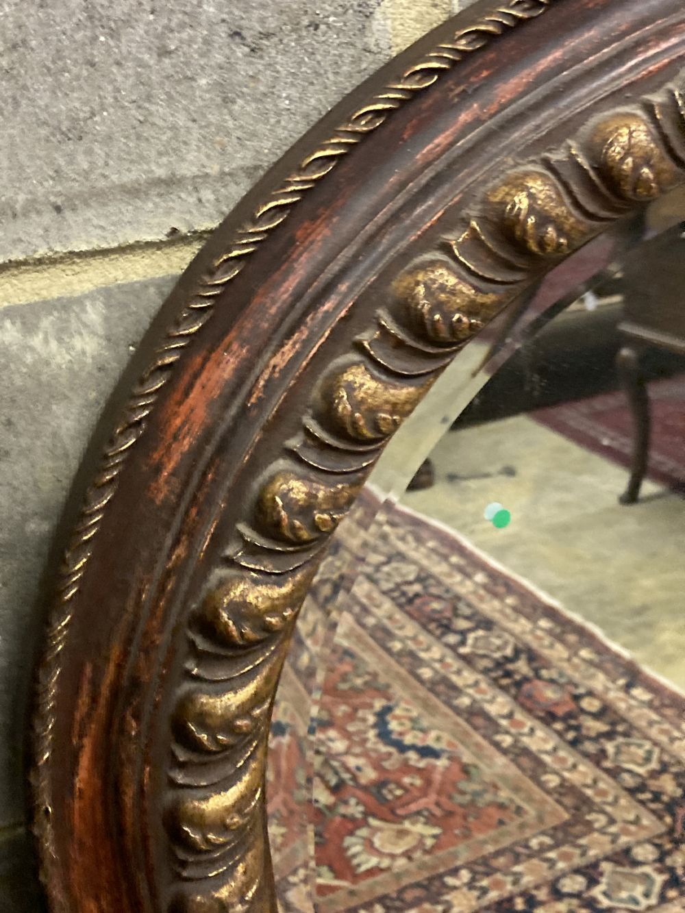 A Victorian style arched overmantel mirror, width 106cm height 150cm.